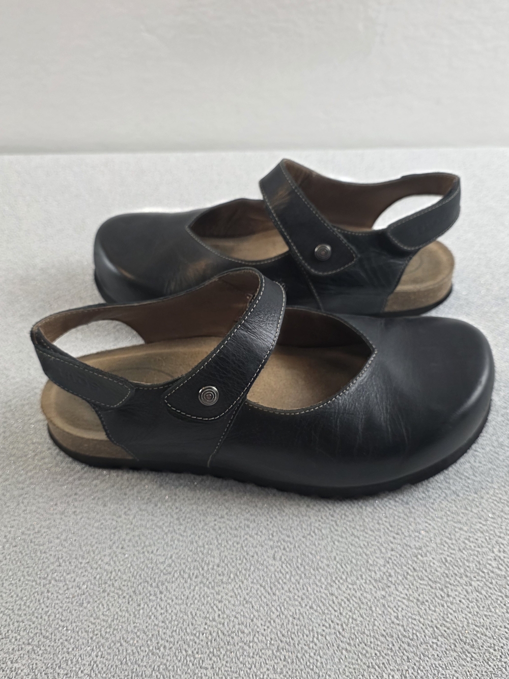 Taos Extra Slingback Mary Jane Footbed Shoes Sandals Black Wmn's 8